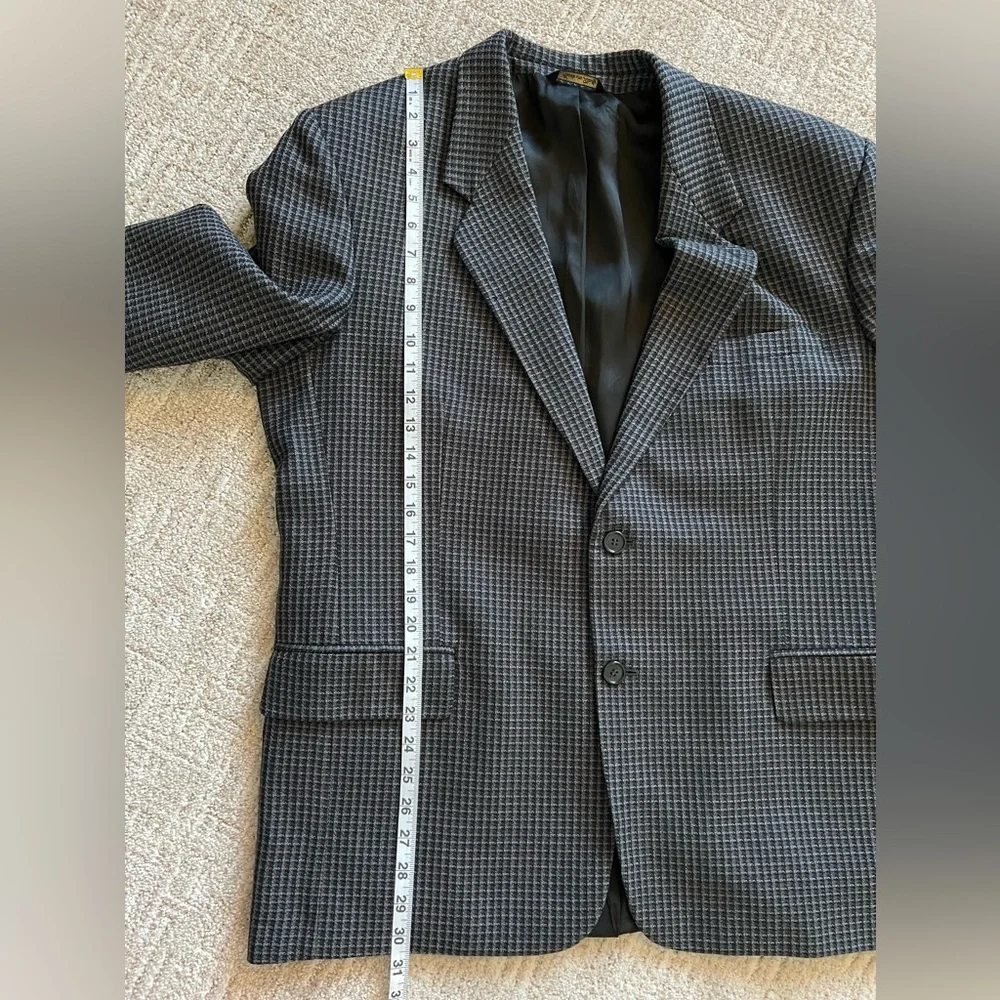 Vito Rufolo Mens Plaid Single Breasted‎ Sports Black Gray Plaid Coat Size 44R